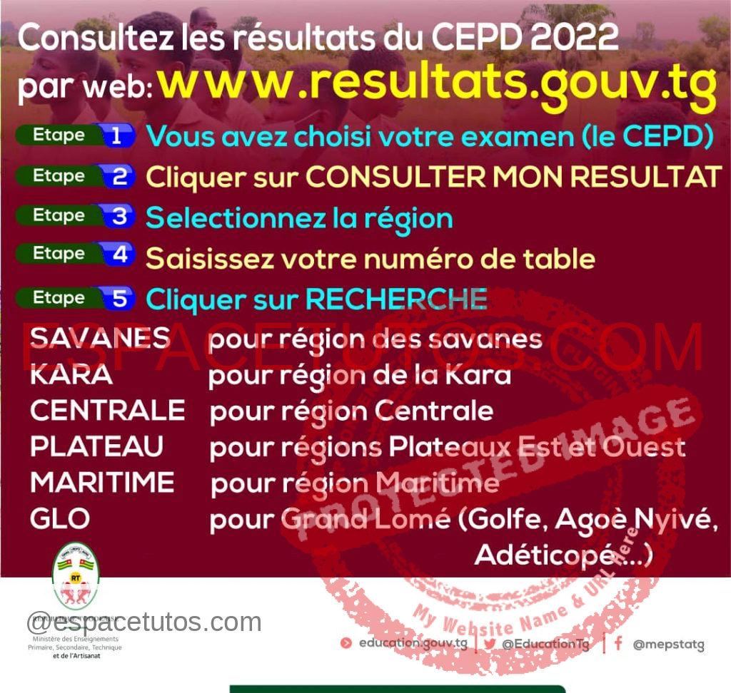 Résultats du CEPD 2022 Togo sont disponibles: Voici la liste des admis PDF du CEPD session 2022 Togo