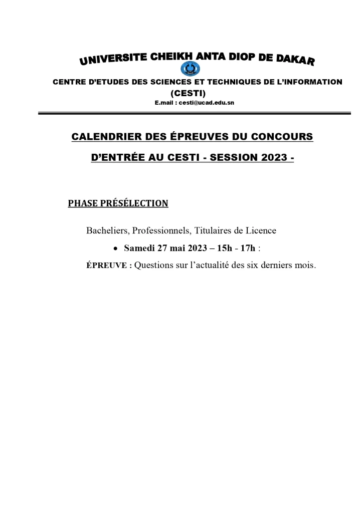 Calendrier epreuves Phase Preselection CESTI 2023 page 0001