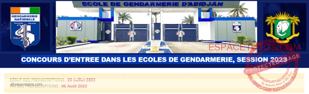 COTE D'IVOIRE: CONCOURS D'ENTREE DANS LES ECOLES DE GENDARMERIE, SESSION 2023
